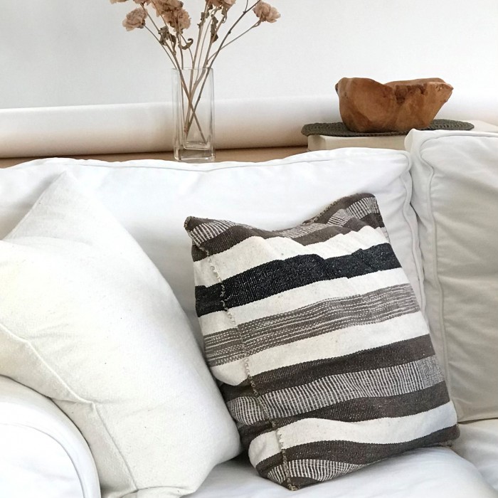 Black and white striped sales pillow cover